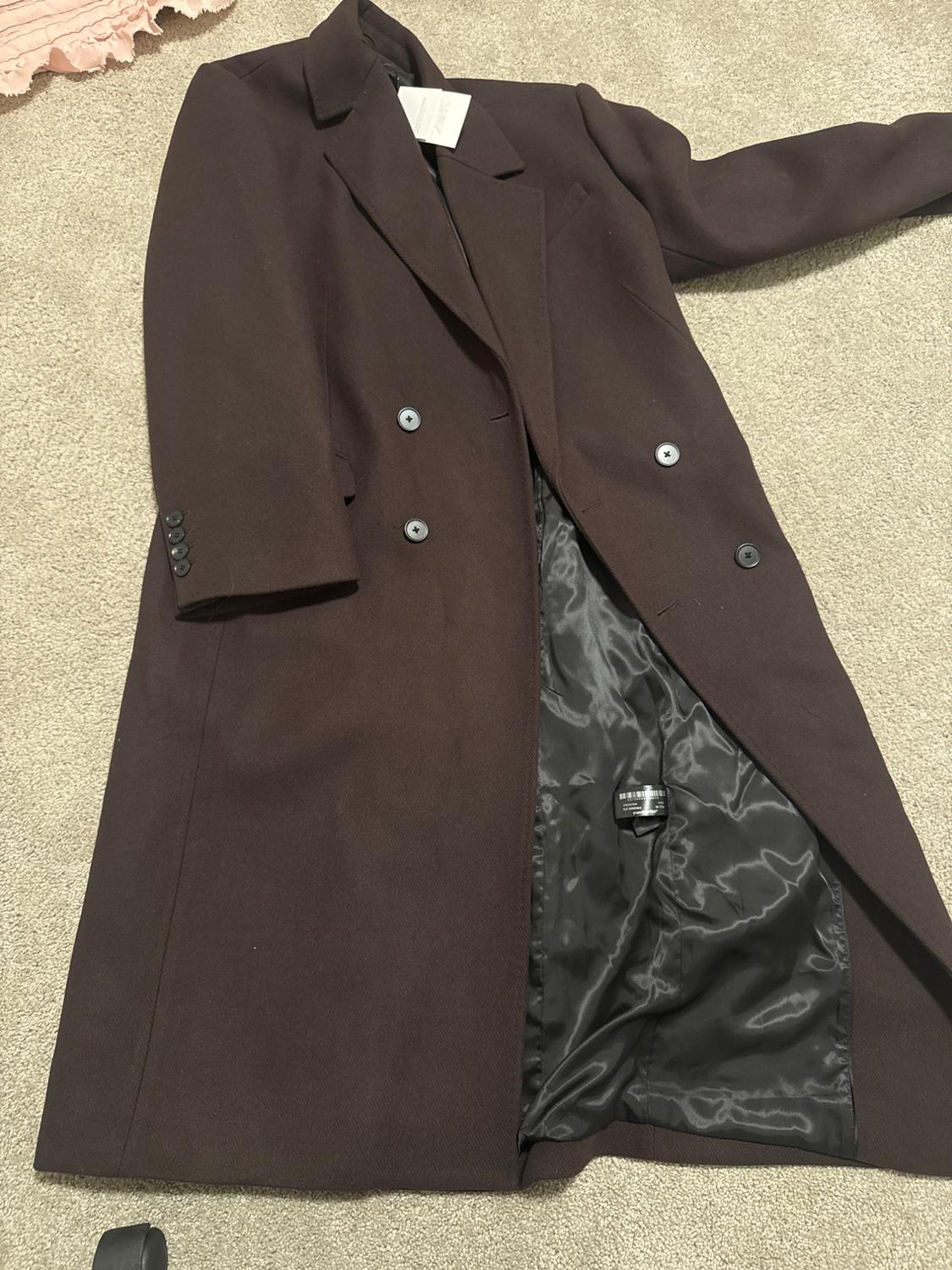 OVERSIZED DOUBLE-BREASTED WOOL COAT ZW COLLECTION - Image 5