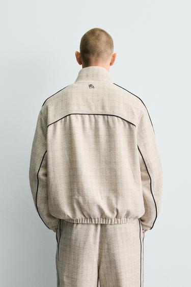 BOXY FIT TEXTURED JACKET WITH CONTRAST TRIMS - Ecru by Zara - Image 2