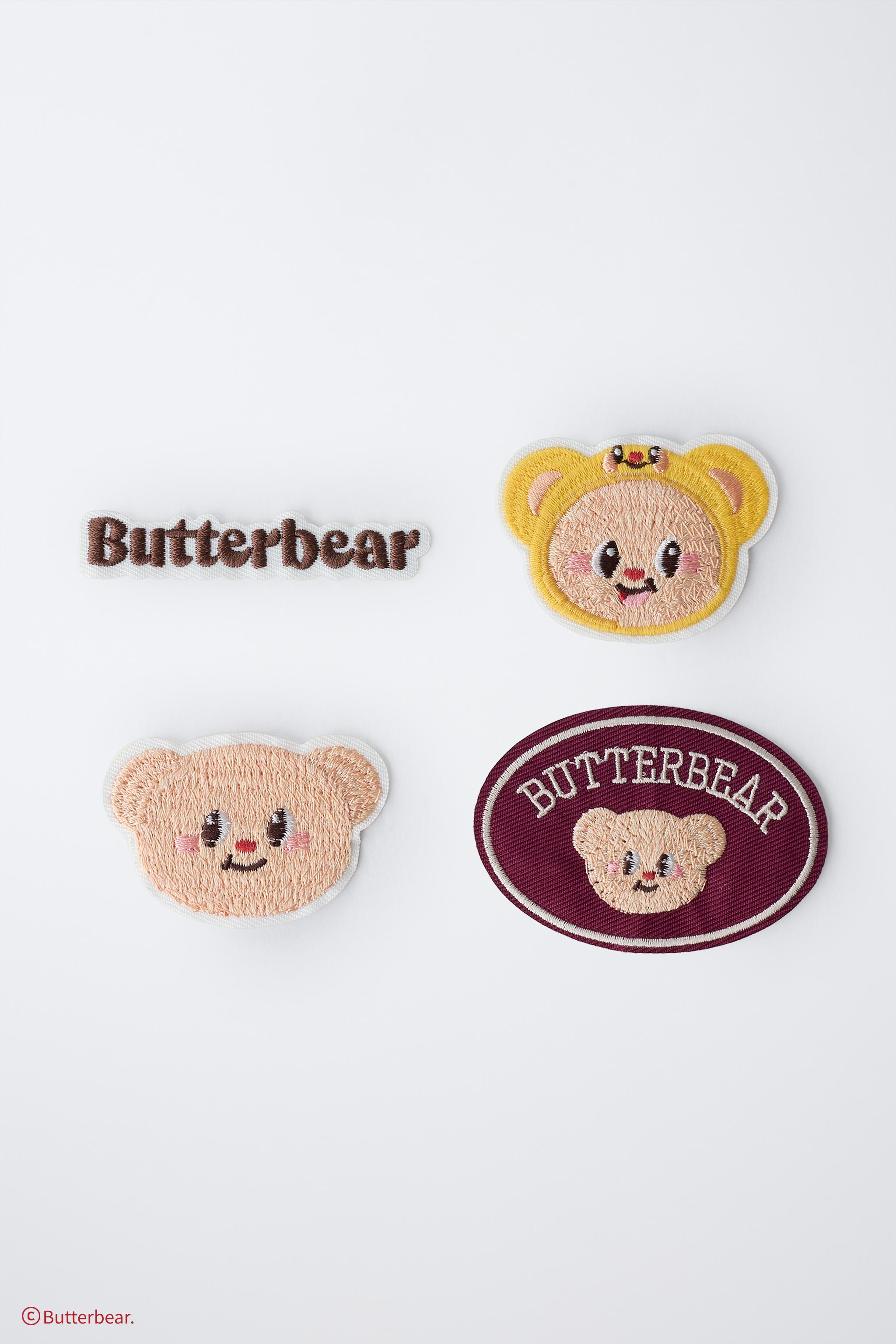 【新品】Butterbear グッズ詰め合わせ BUTTERBEAR © パッチ4枚セット - ボルドー | ZARA Japan / 日本