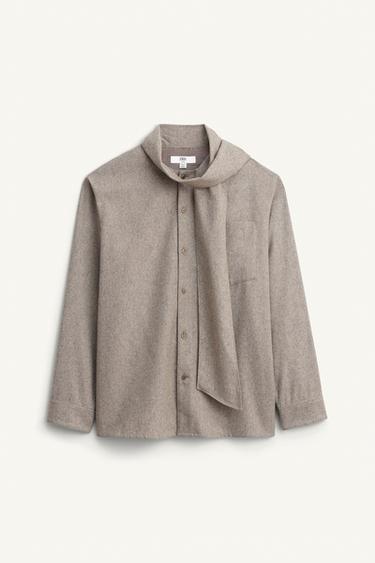 Zara LIMITED EDITION FOULARD OVERSHIRT - Gray marl