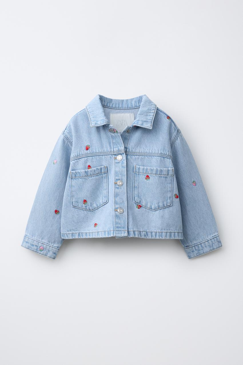 ストロベリー刺繍デニムジャケット - ライトブルー | ZARA Japan / 日本
