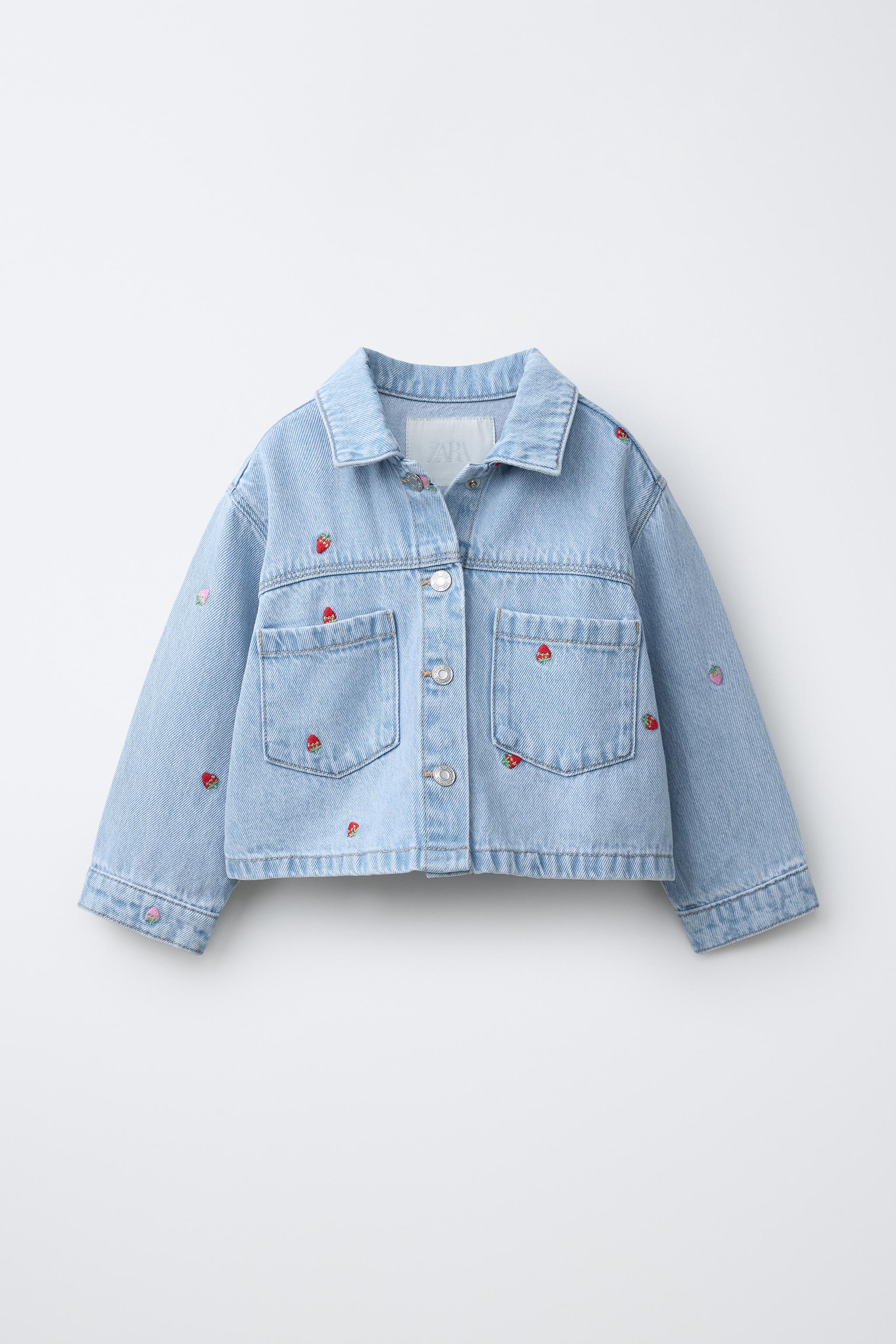 EMBROIDERED STRAWBERRY DENIM JACKET