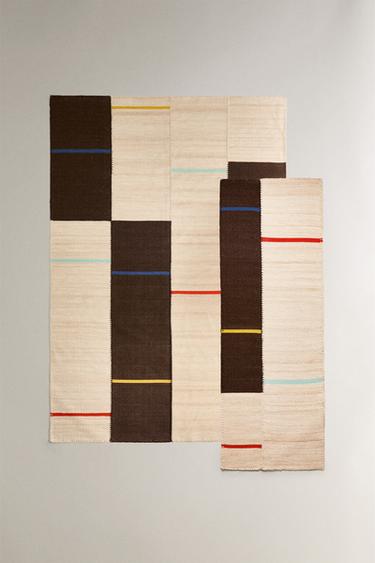 Zara WOOL AREA RUG STITCHING X COLLAGERIE - striped - Image 0