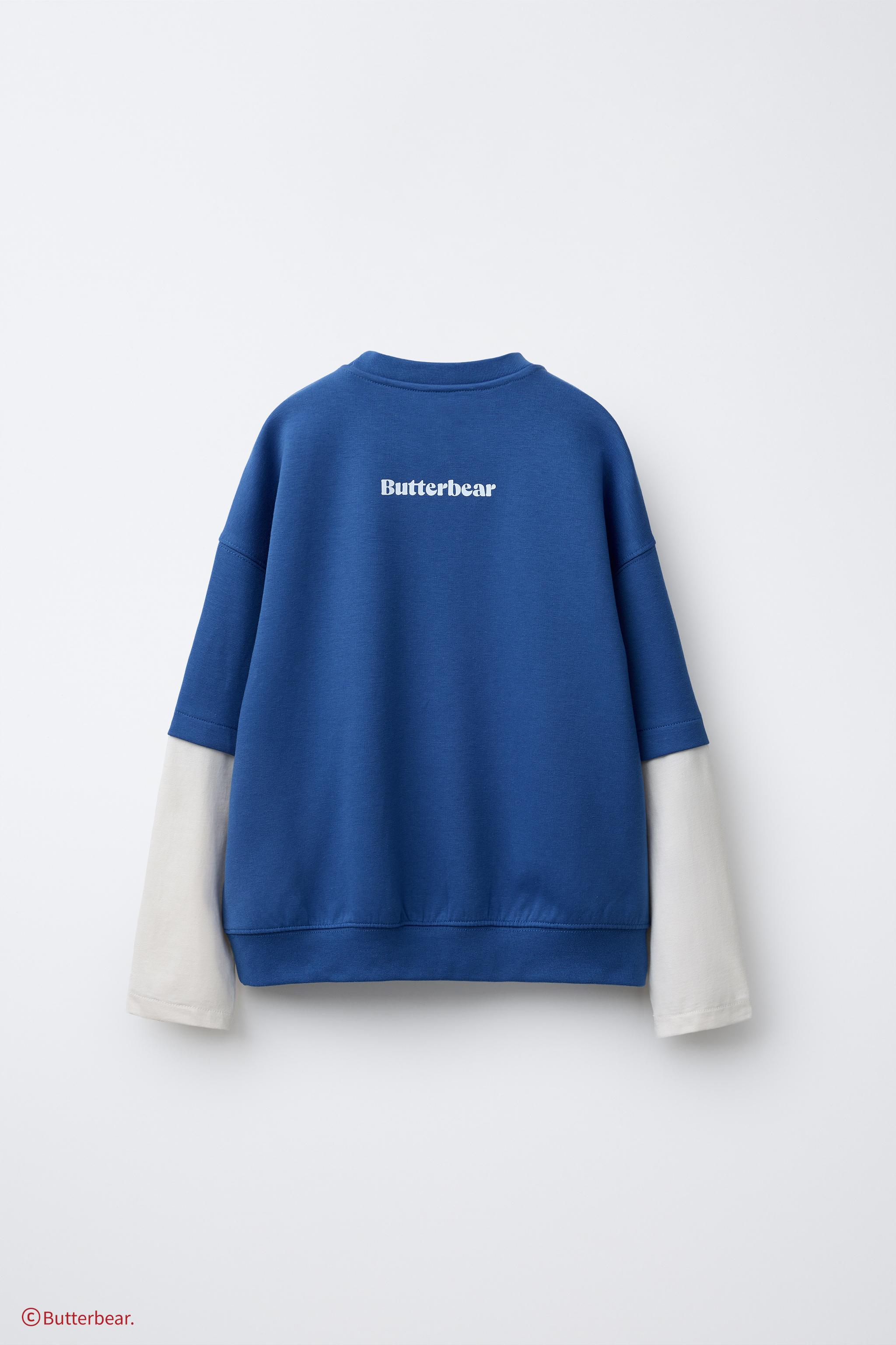 【専用】Butterbear BUTTERBEAR © ダブル長袖スウェットシャツ - ブルー | ZARA