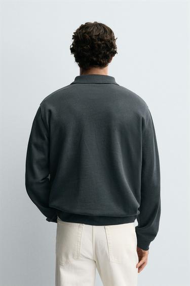 POLO STRUCTURÉ BASIQUE - Vert / Bleu de Zara - Image 2