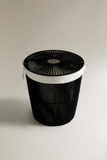 FABRIC-LINED LAUNDRY BASKET - Black by Zara - Image 1