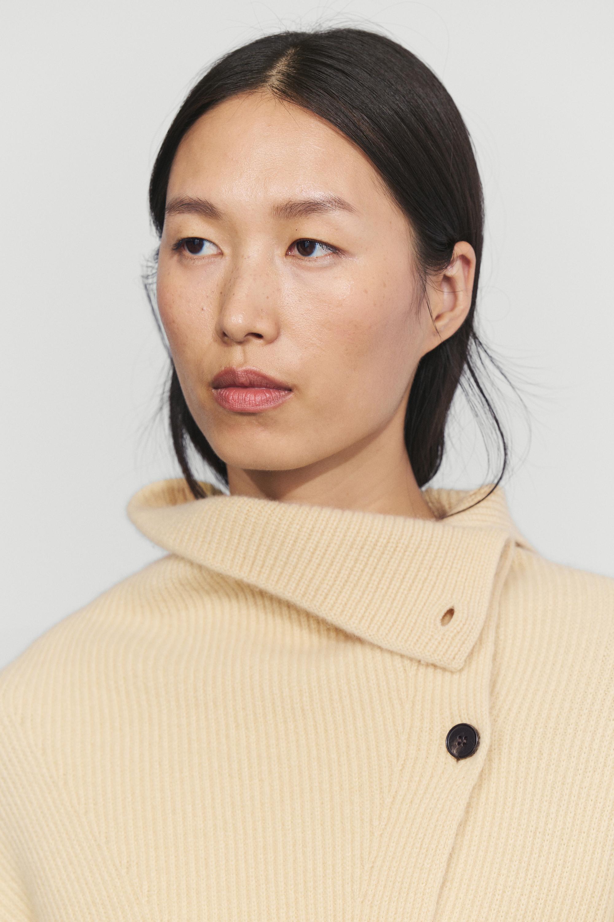 Cashmere blend button detail cardigan