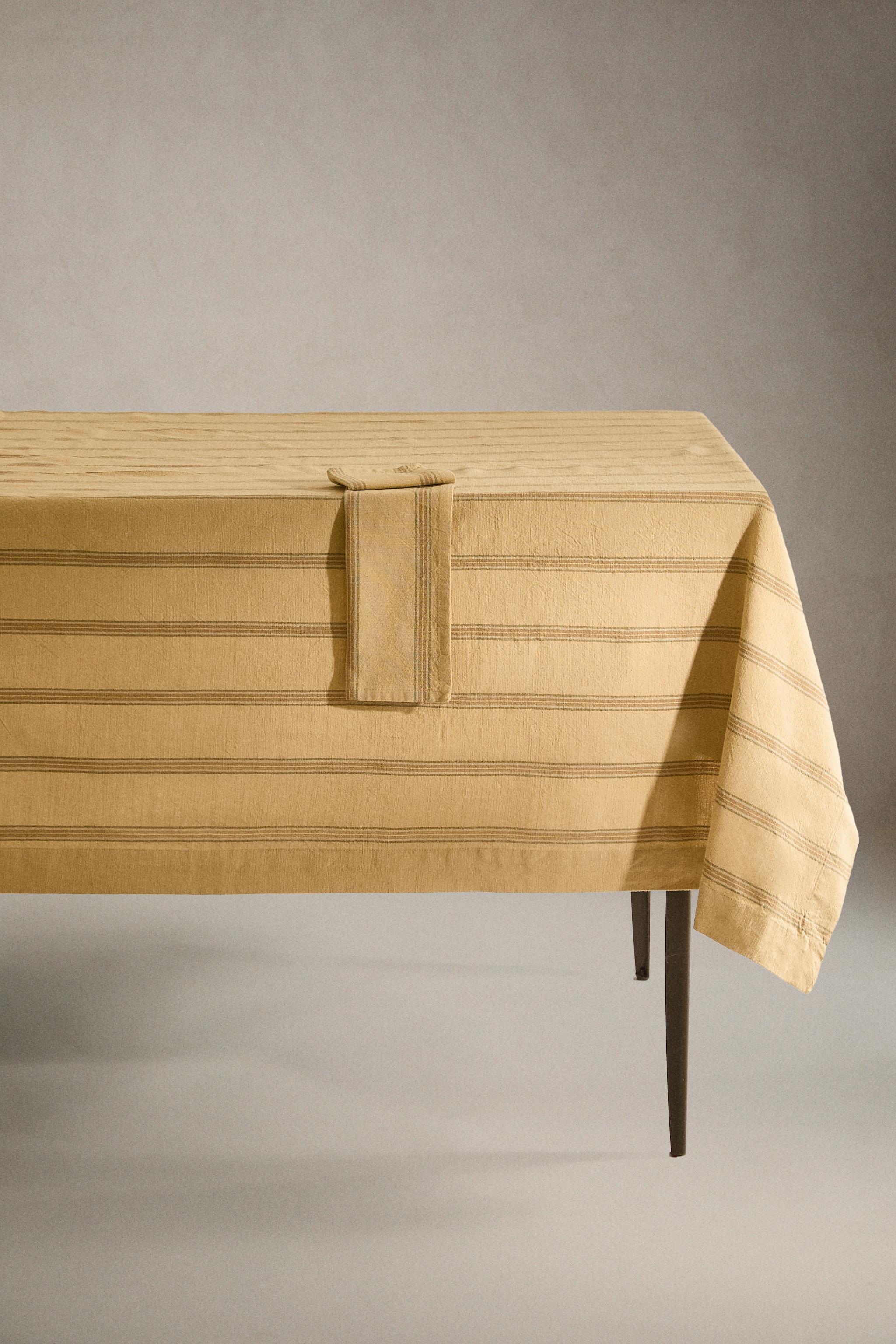 DYED THREAD STRIPED TABLECLOTH - Mustard | ZARA United States