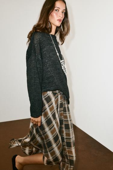 Zara ASYMMETRIC KNIT JUMPER - Black