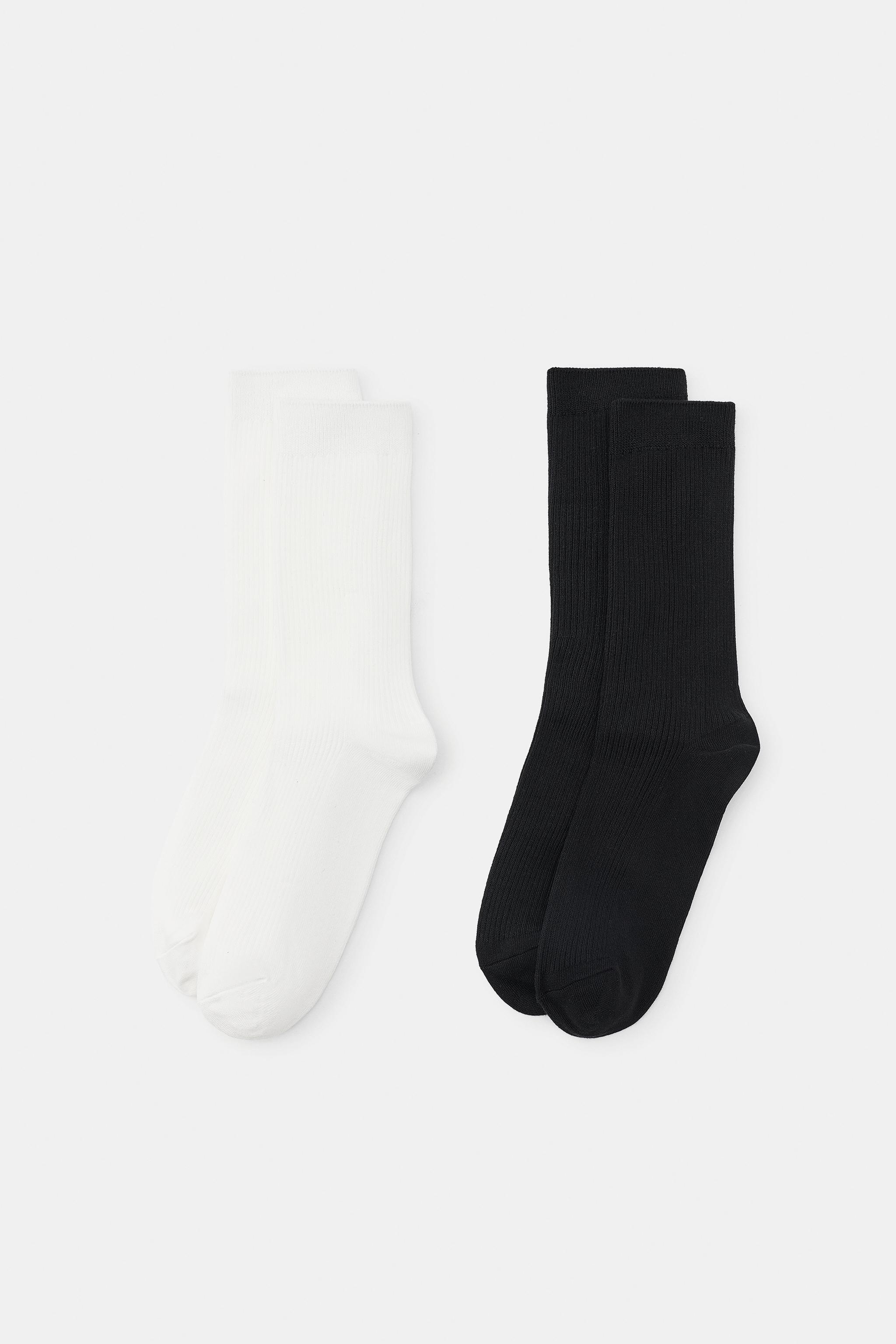 Zara 2'Lİ Fitilli Düz Çorap Paketi