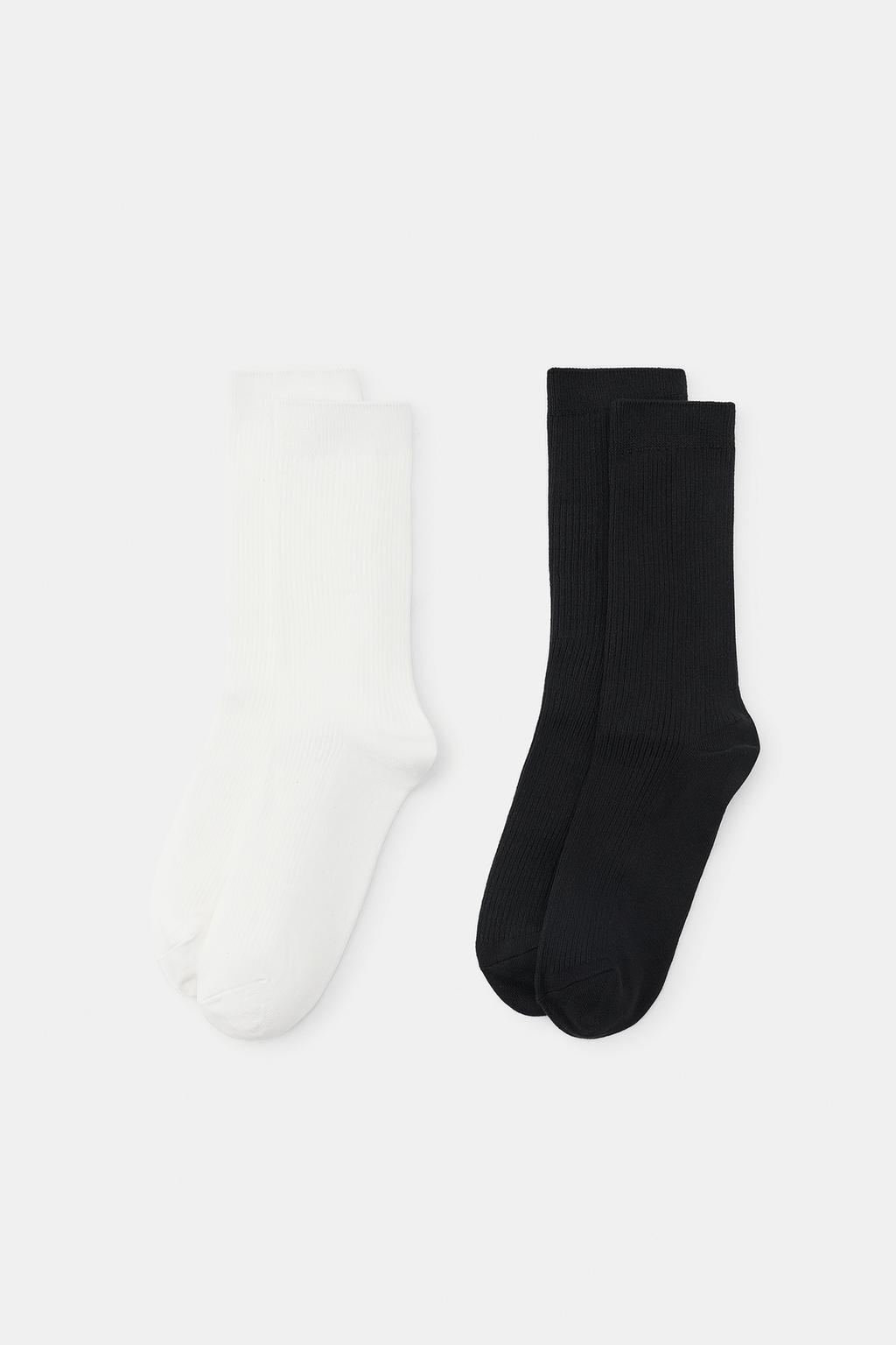 2-PACK OF PLAIN RIBBED SOCKS