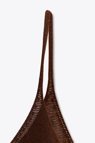 KNITTED STRAPPY TOP - Chocolate by Zara