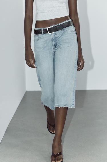 SHORT EN JEAN JORTS TRF TAILLE BASSE - Bleu clair de Zara