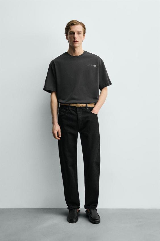 CONTRAST TEXT BOXY FIT T-SHIRT from Zara - $39.90