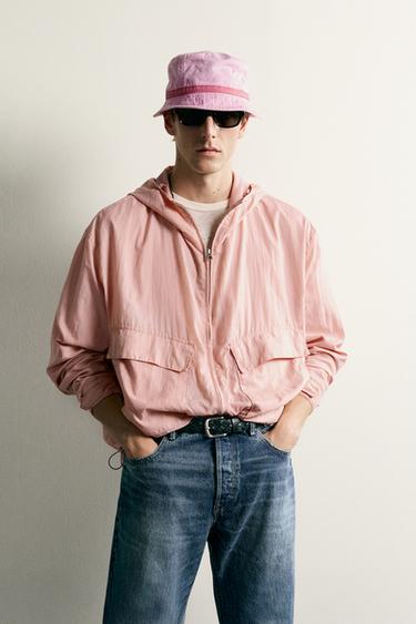 Zaras KORT JACKA I SPORTTYG - Rosa