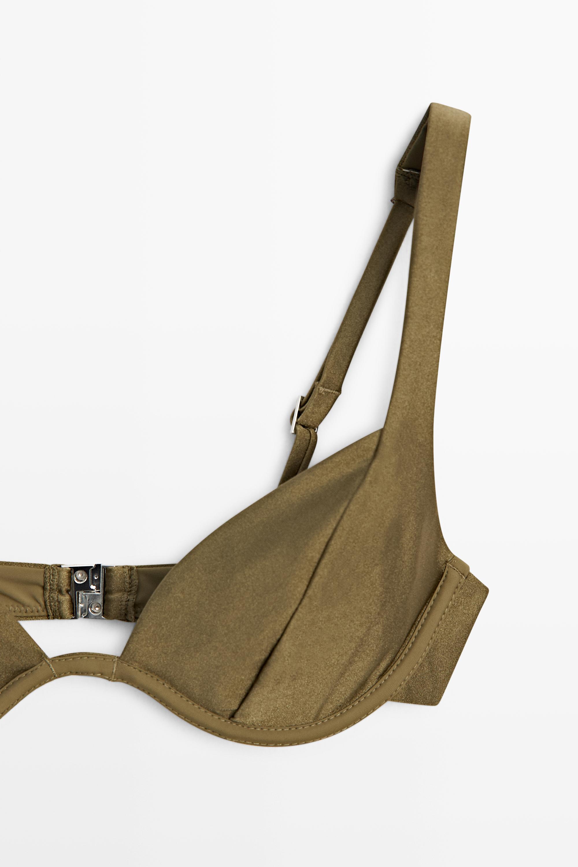 Haut de bikini à armatures froncé brillant