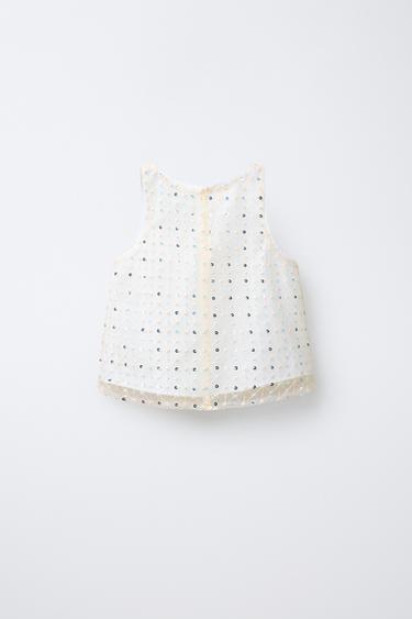 TOP SEQUINS - Blanc de Zara - Image 1