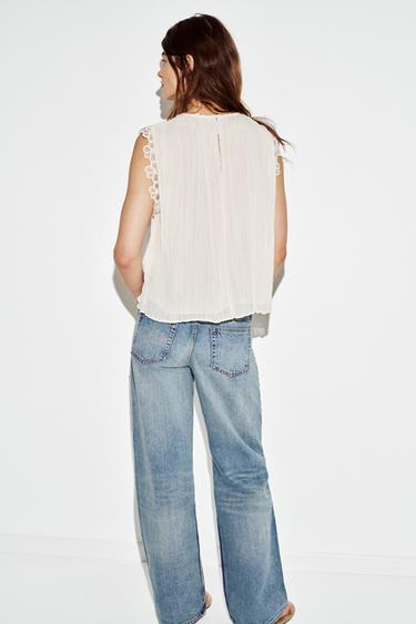 CONTRAST CROCHET TOP - Ecru by Zara - Image 2