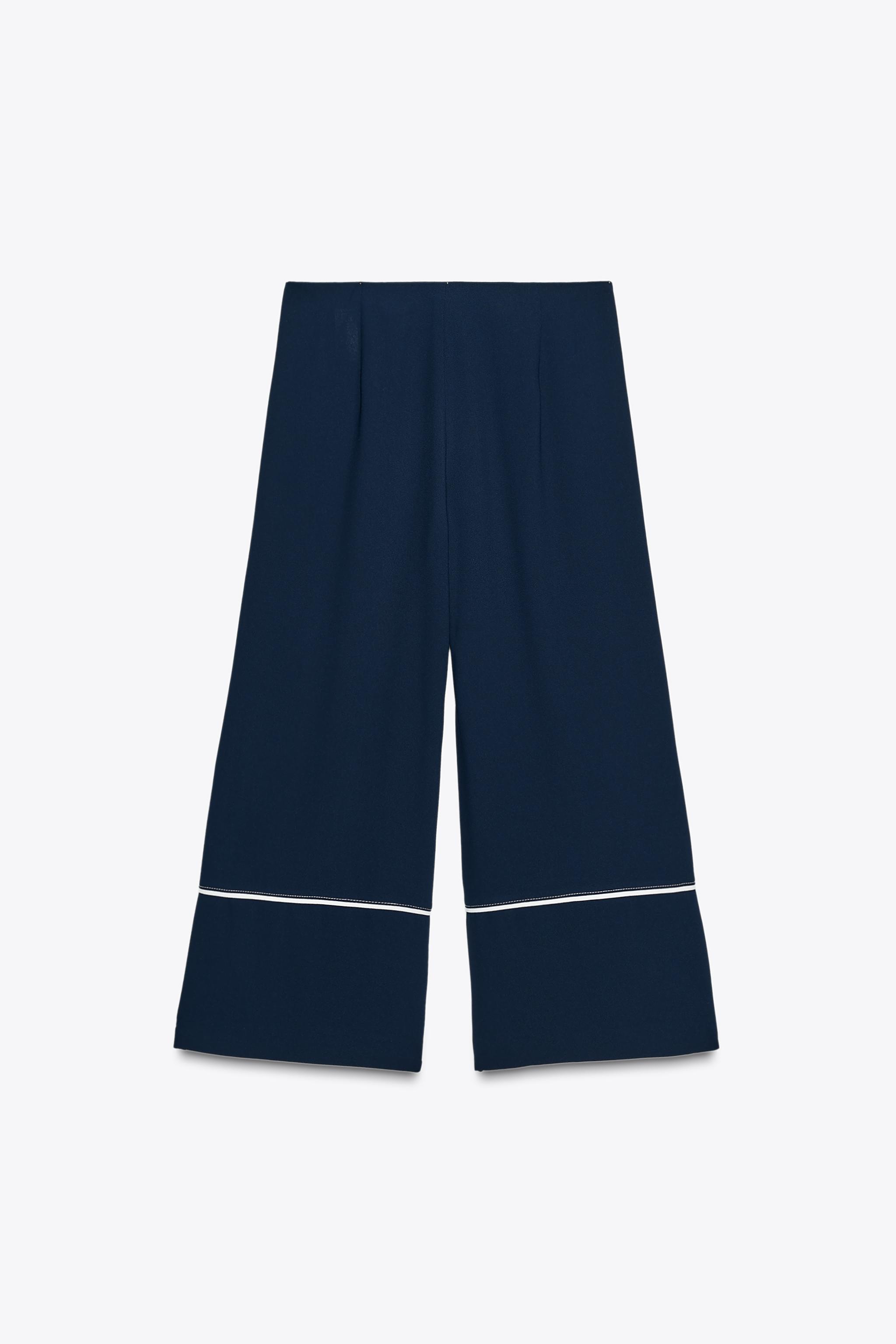 【本日価格】Bluerea ブルレア　warp culotte skrit Women Plus Size Blue & White Floral Printed High-Rise Waist