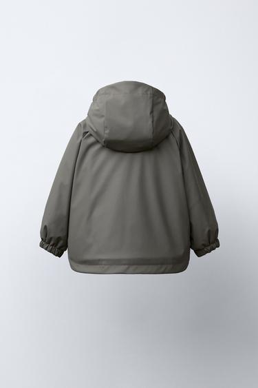 RUBBERISED WATER-RESISTANT RAINCOAT WITH FLEECE LINING - Anthracite grey by Zara - Image 3