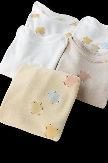 5-PACK OF BIRD PRINT BODYSUITS - Multicoloured by Zara
