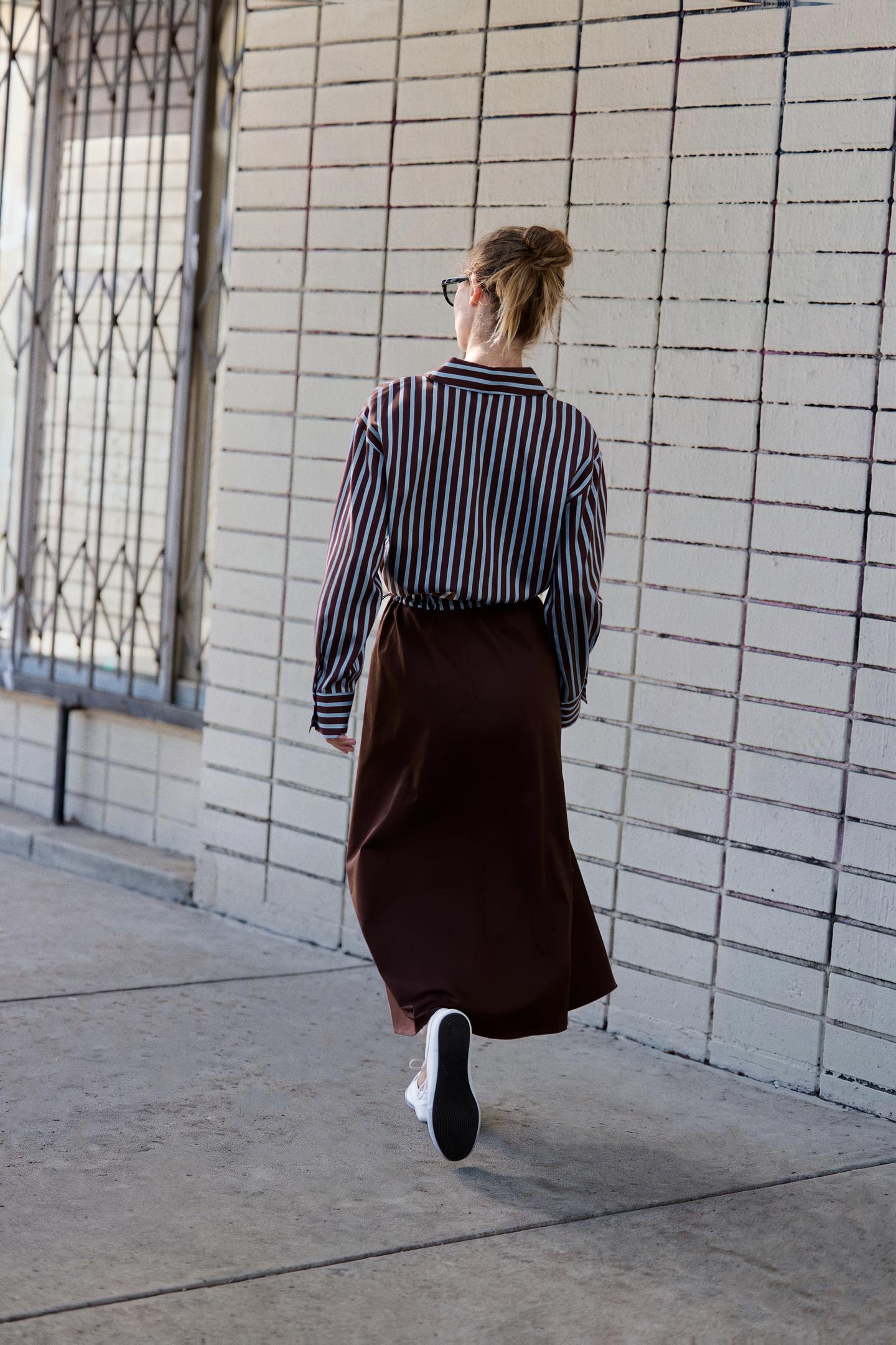 Женское платье Zara Combined MIDI Shirt Dress, цвет: Разноцветный — фото 8