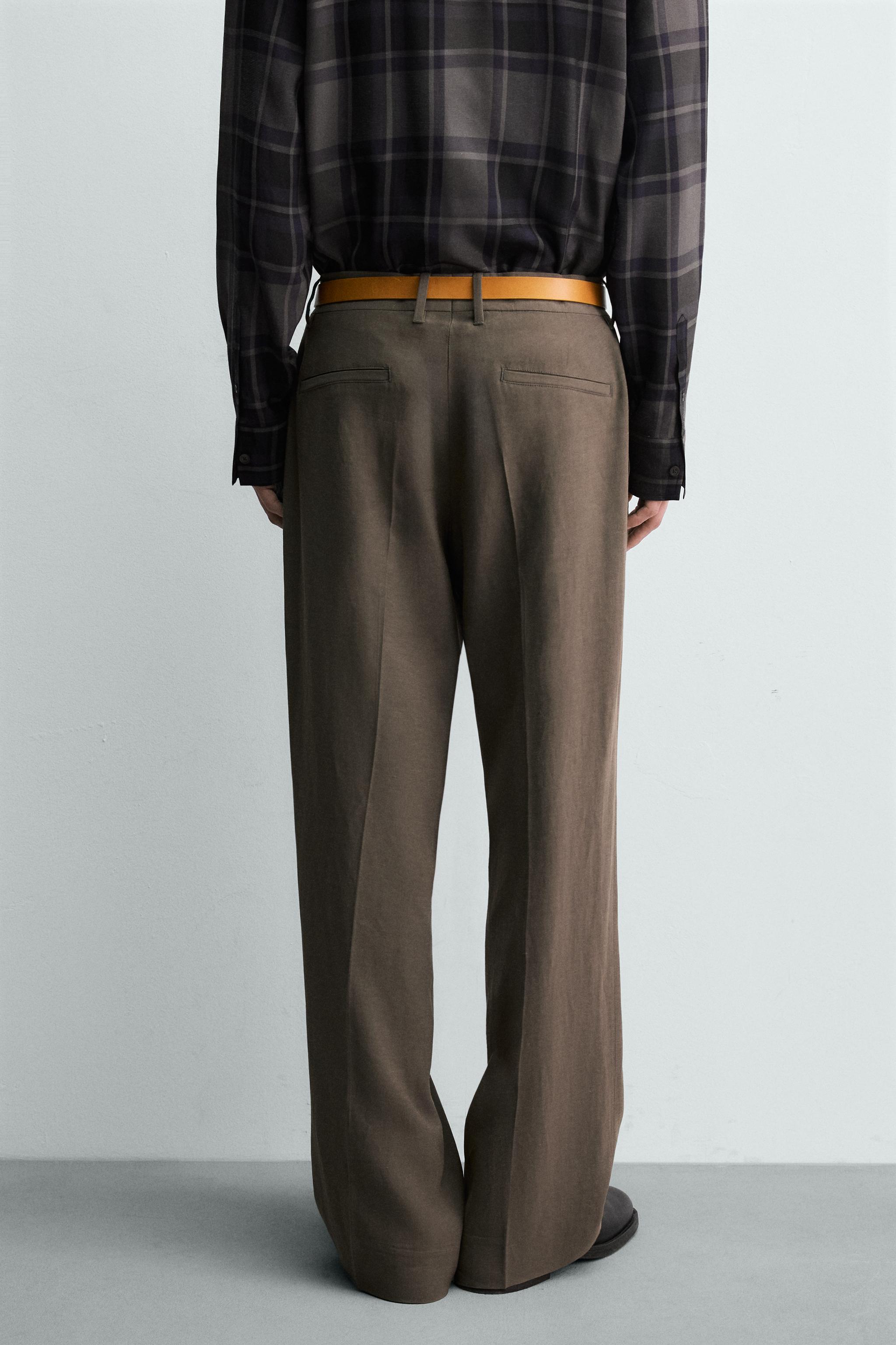 FLARE FIT VISCOSE - LINEN SUIT PANTS