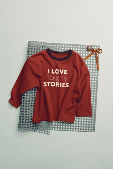 CONTRAST SLOGAN T-SHIRT - Reddish by Zara