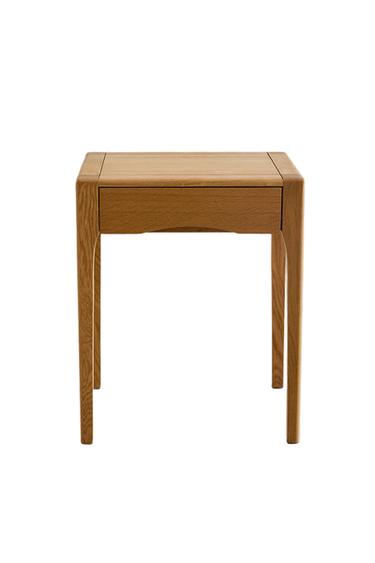 OAK BEDSIDE TABLE WITH DRAWER - Light beige by Zara