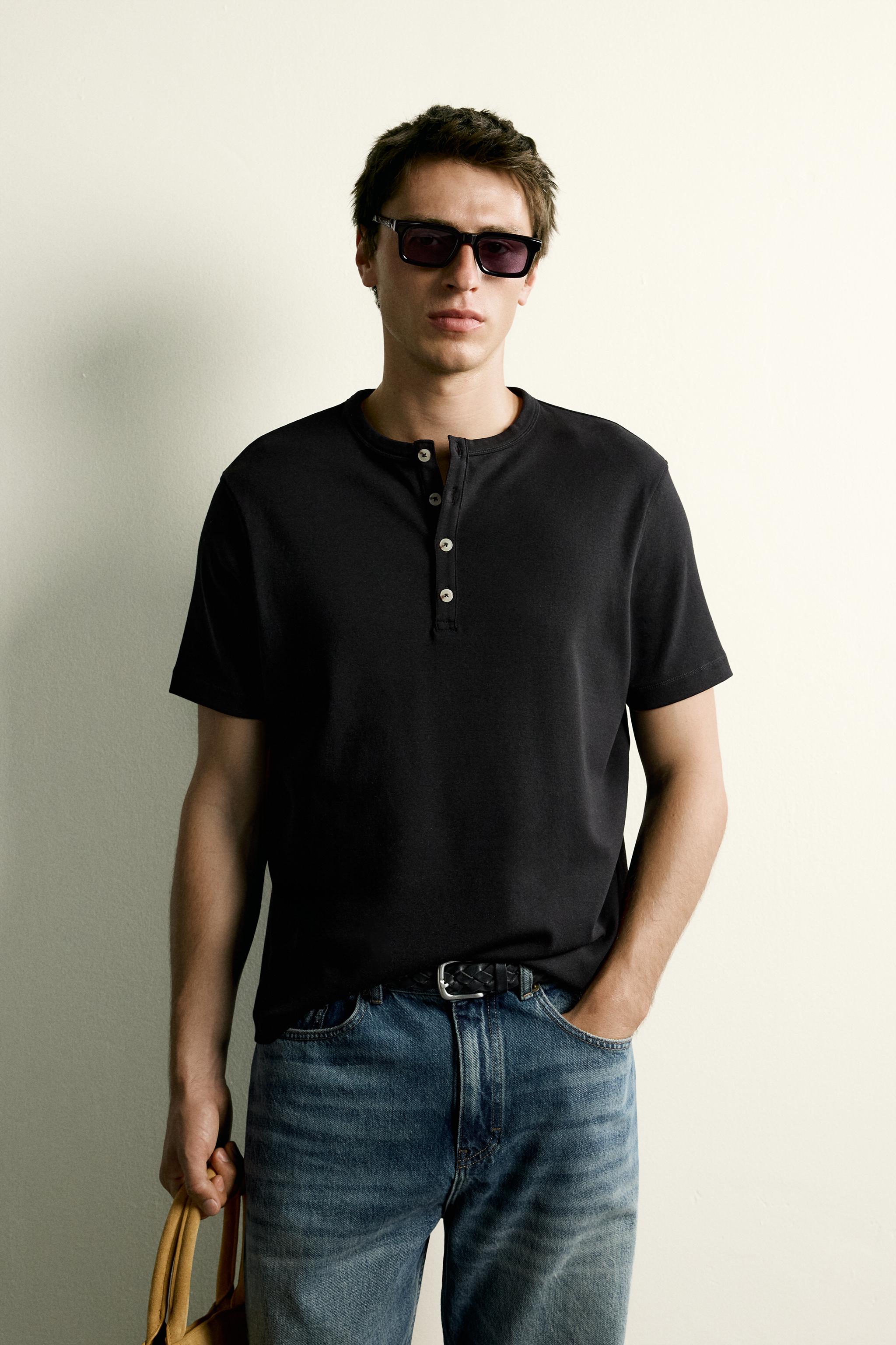 REGULAR FIT HENLEY T-SHIRT