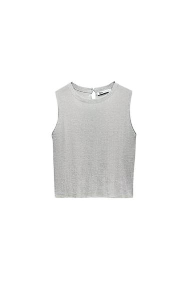 PLAIN METALLIC THREAD KNIT TOP
