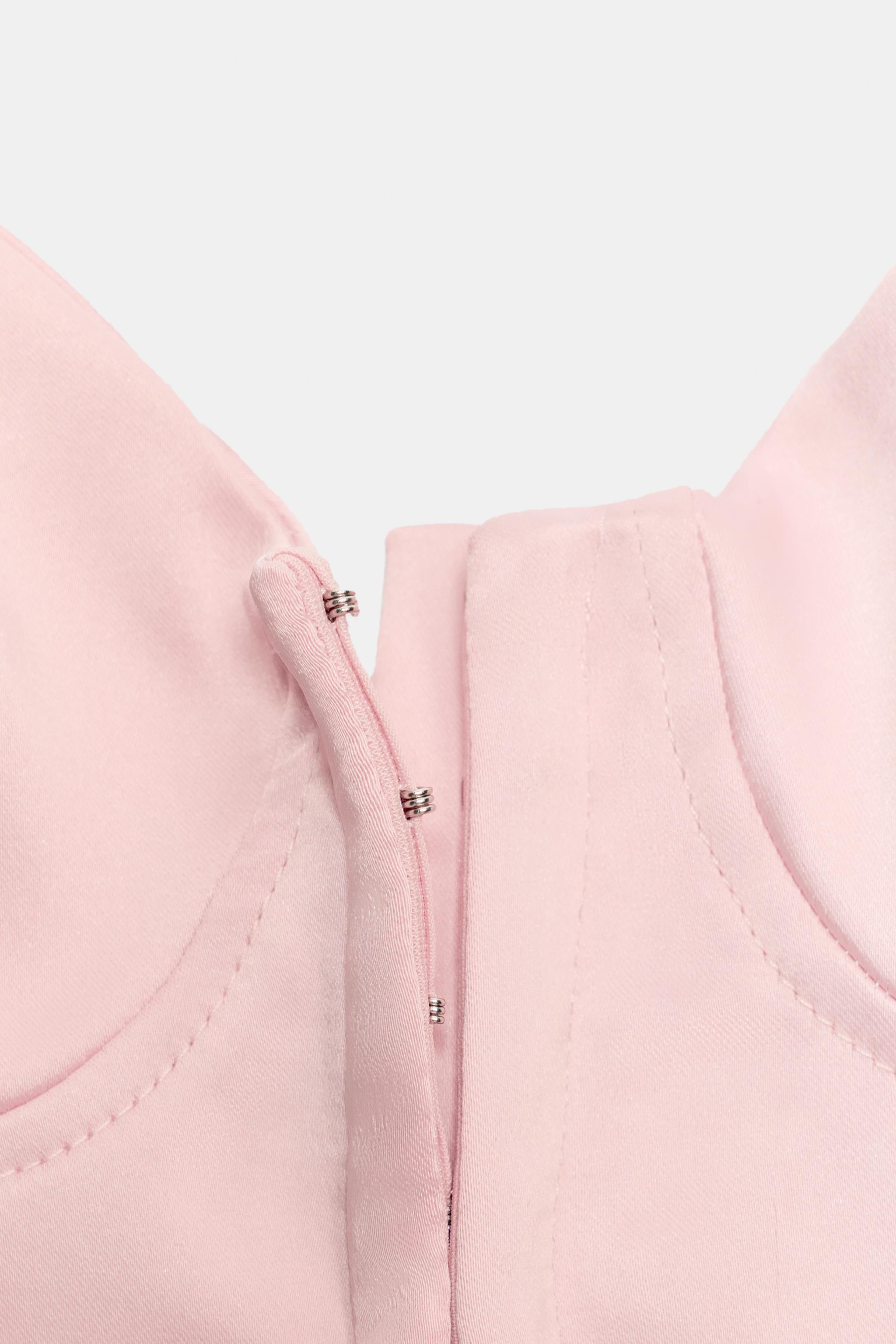バーレスクサテンストラップレストップス - パステルピンク | ZARA