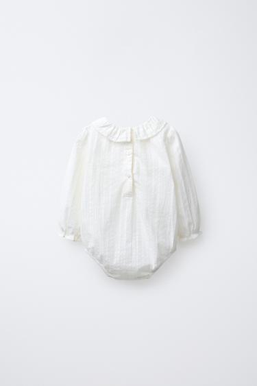 HONEYCOMB TEXTURED BODYSUIT - Ecru by Zara - Image 1