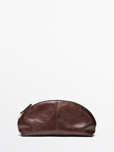 Trousse en cuir nappa - Marron de Zara