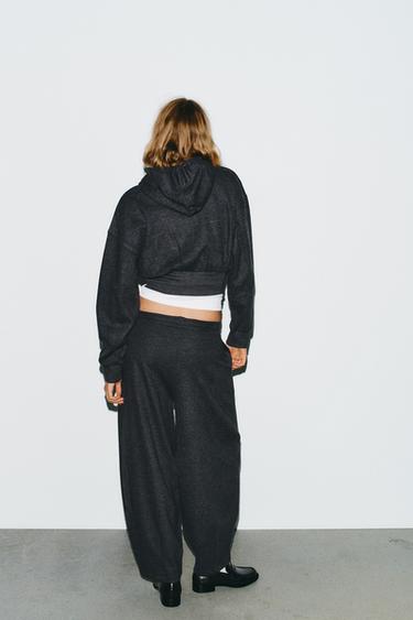 PANTALON BALLON CÔTELÉ - Gris foncé de Zara - Image 4