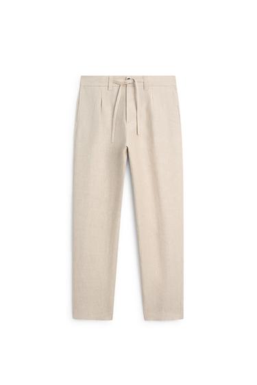 Zara 100% linen total look pants - Beige