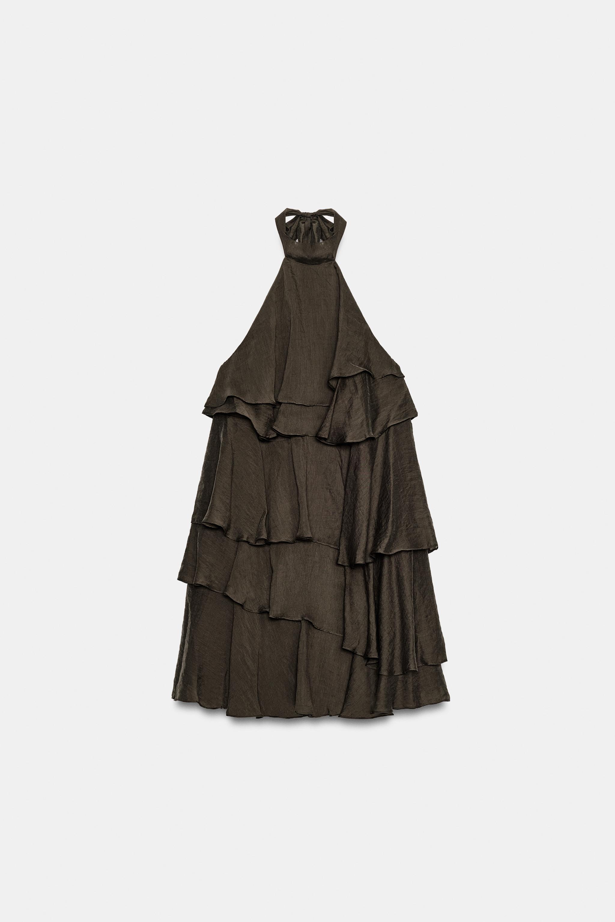 Женские платья Zara SHORT RUFFLED DRESS — фото 6