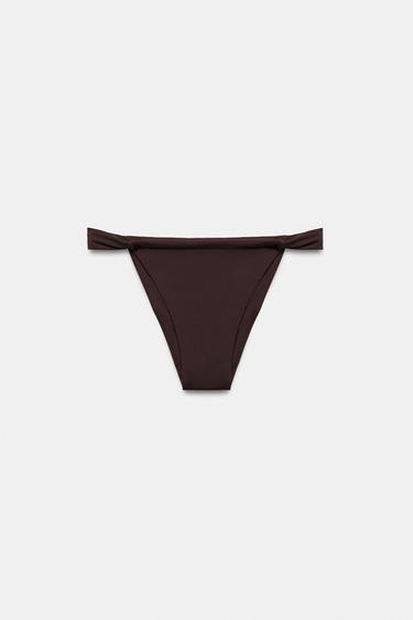 CURTAIN BIKINI BOTTOMS - Brown by Zara