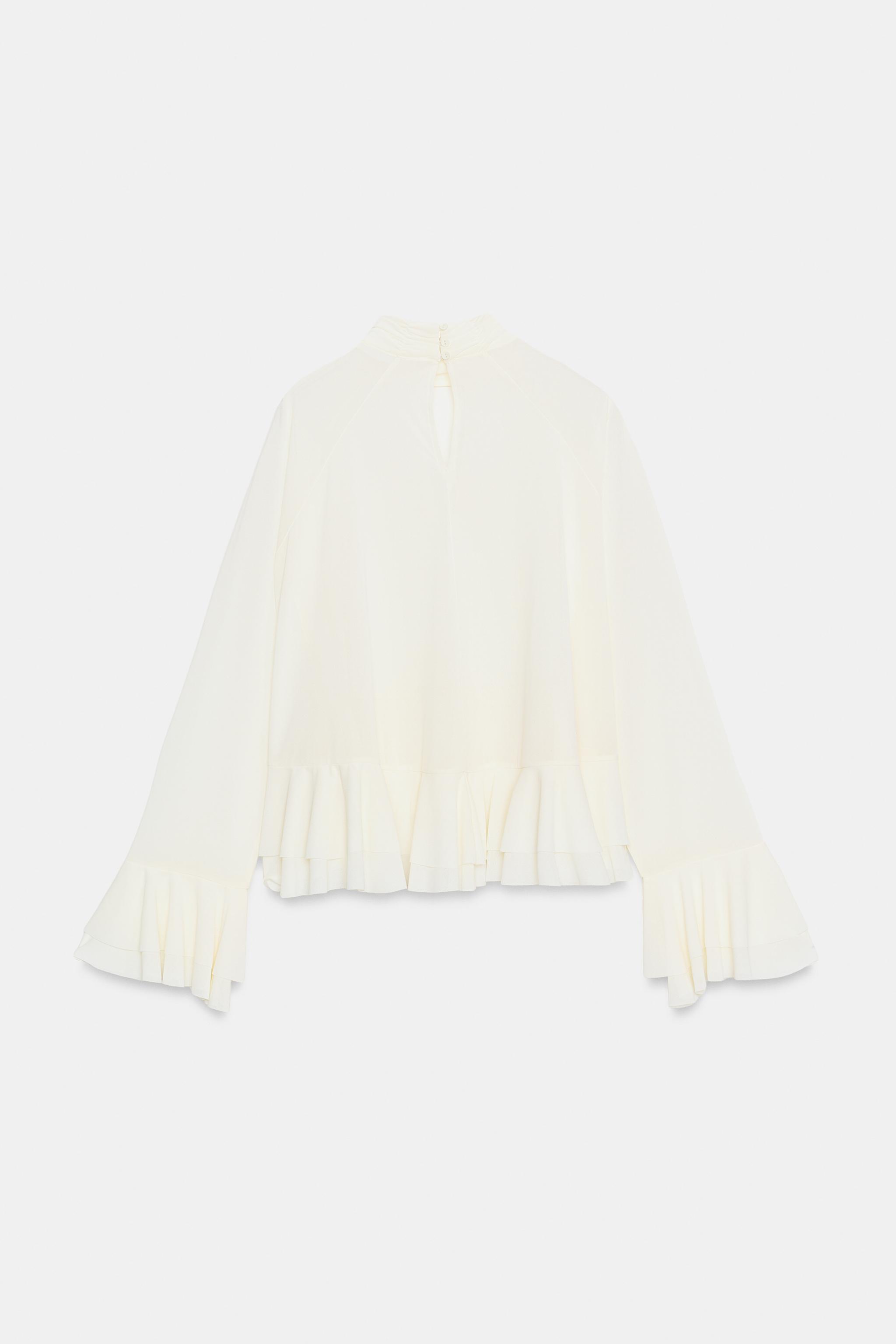 HIGH-NECK RUFFLE TOP