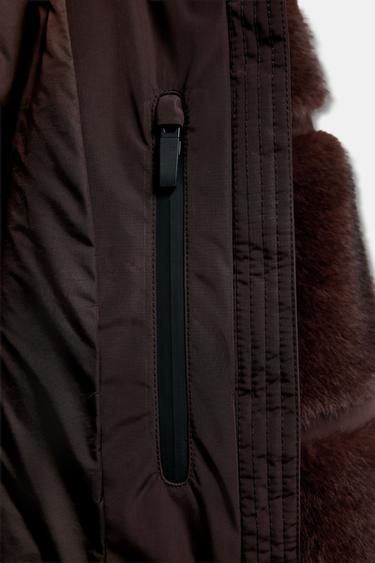 SHORT FAUX FUR COAT HEIQ XREFLEX™ SKI COLLECTION - Brown by Zara - Image 10