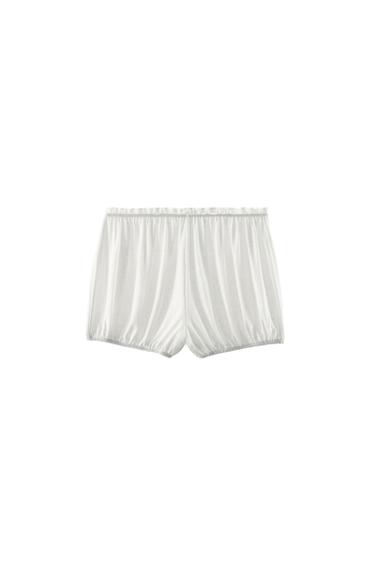 SHORTS GLOBO POINTELLE - Blanco de Zara