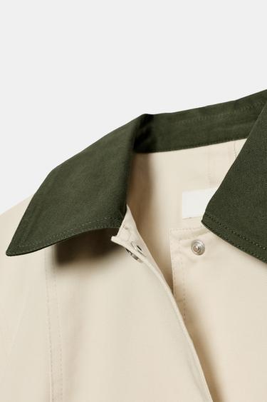 BLOUSON COL CONTRASTANT À BASQUE - Blanc ivoire de Zara - Image 7