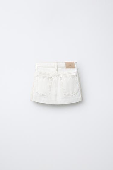 COLOUR BLOCK SHORT SKIRT - White by Zara - Image 1