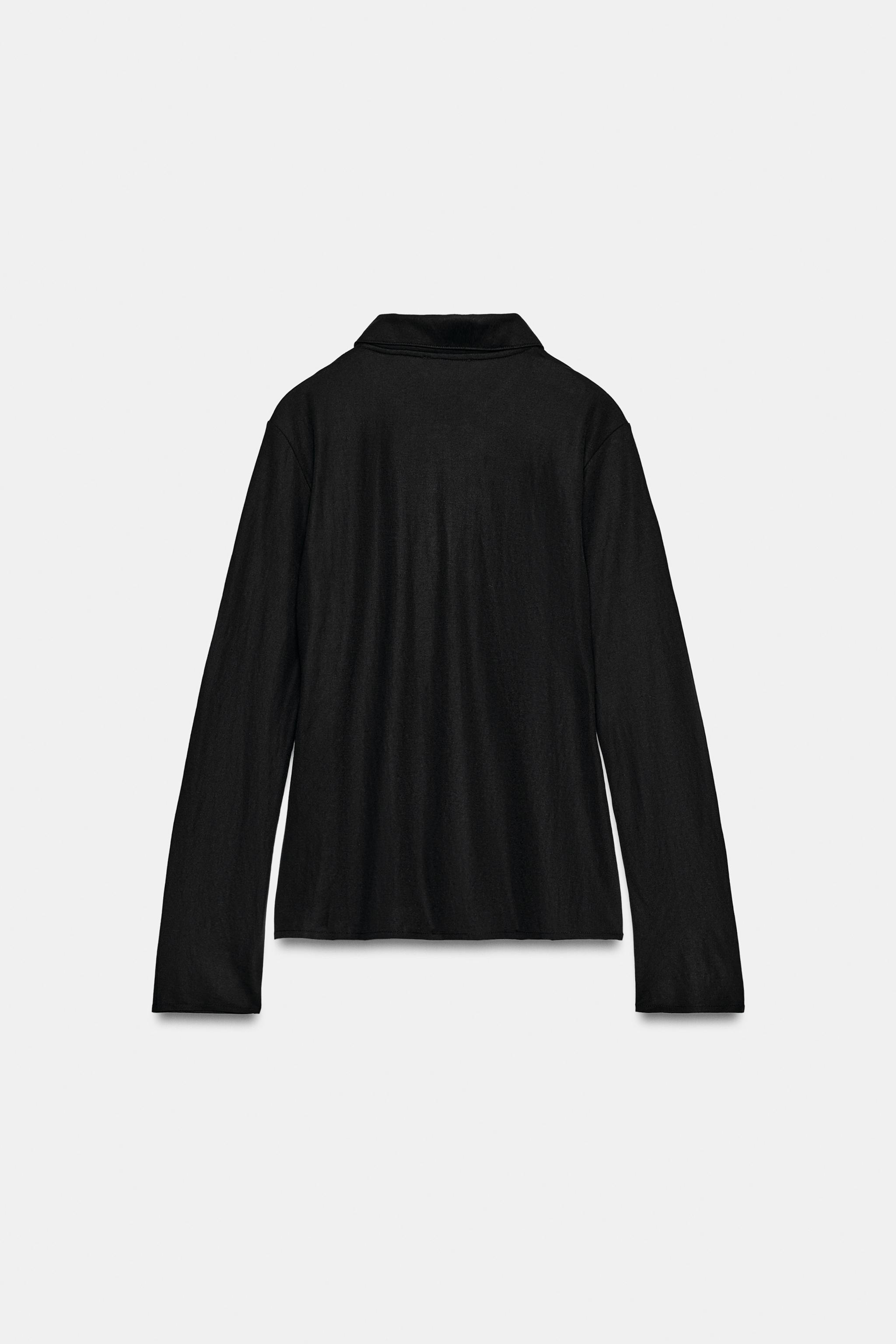 Женские топы Zara BUTTONED PLEATED TOP — фото 6