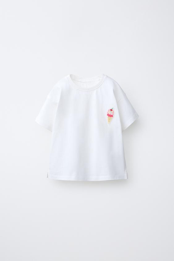 RUBBERISED APPLIQUÉ T-SHIRT - White by Zara - Image 0