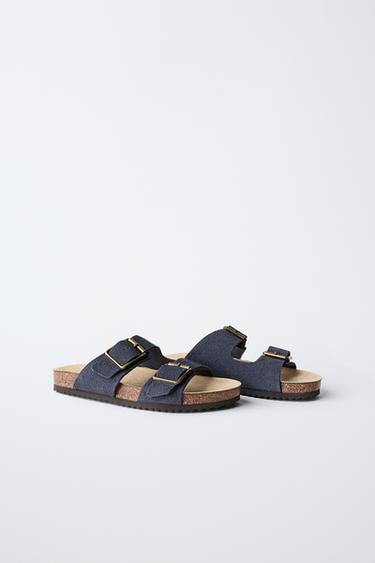 STORIEZ - SANDALES À BOUCLES EN CUIR - Bleu marine de Zara - Image 1