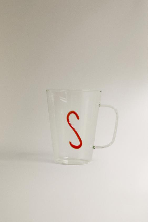CANECA DE BOROSSILICATO COM INICIAL S - Laranja da Zara - Imagem 0