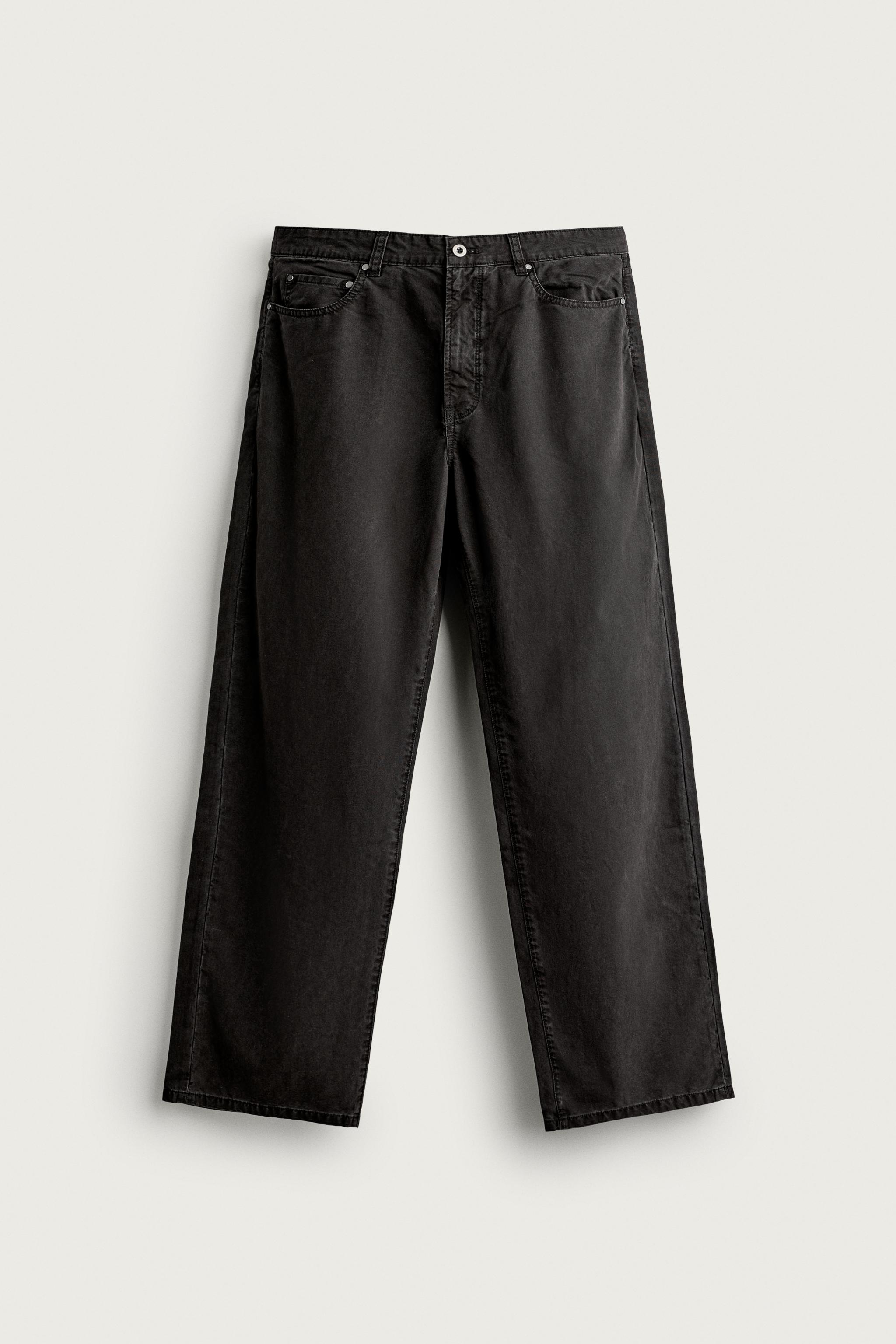 LYOCELL COTTON STRAIGHT FIT TROUSERS