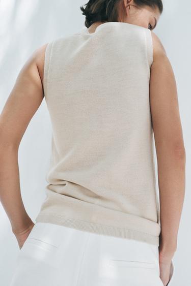 PLAIN KNIT WOOL TOP - Beige by Zara - Image 2