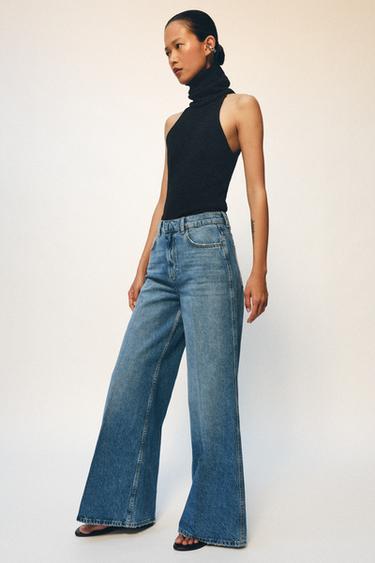 ZW COLLECTION HIGH-WAIST FLARE JEANS - Mid-blue by Zara - Image 4